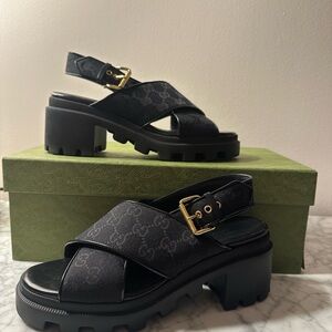 Gucci Black Platform Sandals